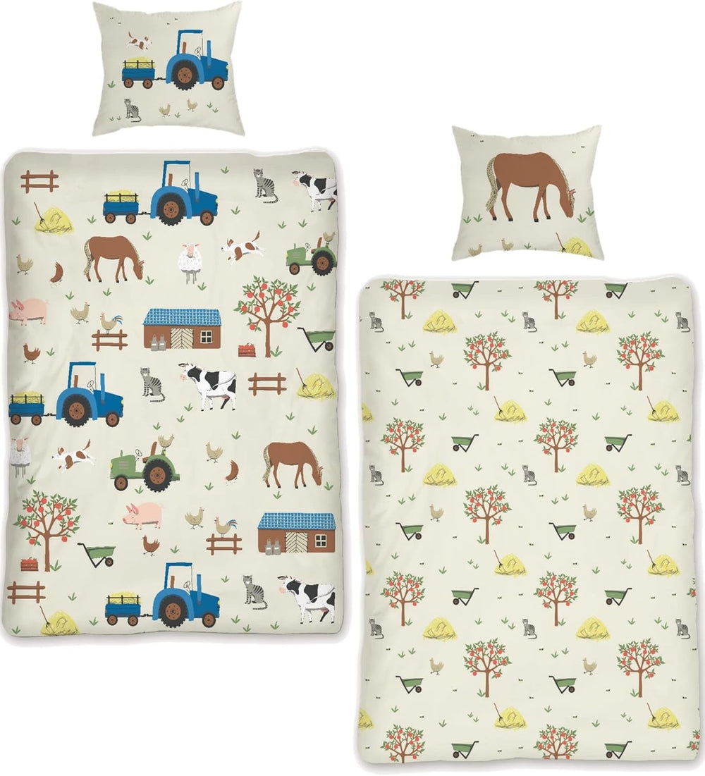 Skybrands Kinder Bettwäsche Tiere 135X200 Bauernhof Kinderbettwäsche Bagger Traktor Baumwolle Kinderbettwäsche 2Tgl. Für Jungen Und Mädchen Naty Shop Default Title