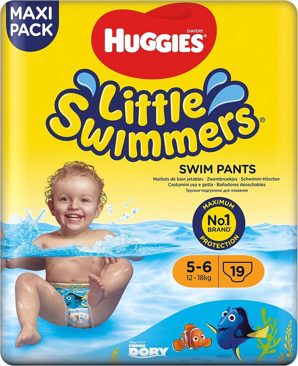 Scutece de înot Huggies Little Swimmers mărimea 5/6 (12-18 kg), 1 pachet a câte 19 bucăți