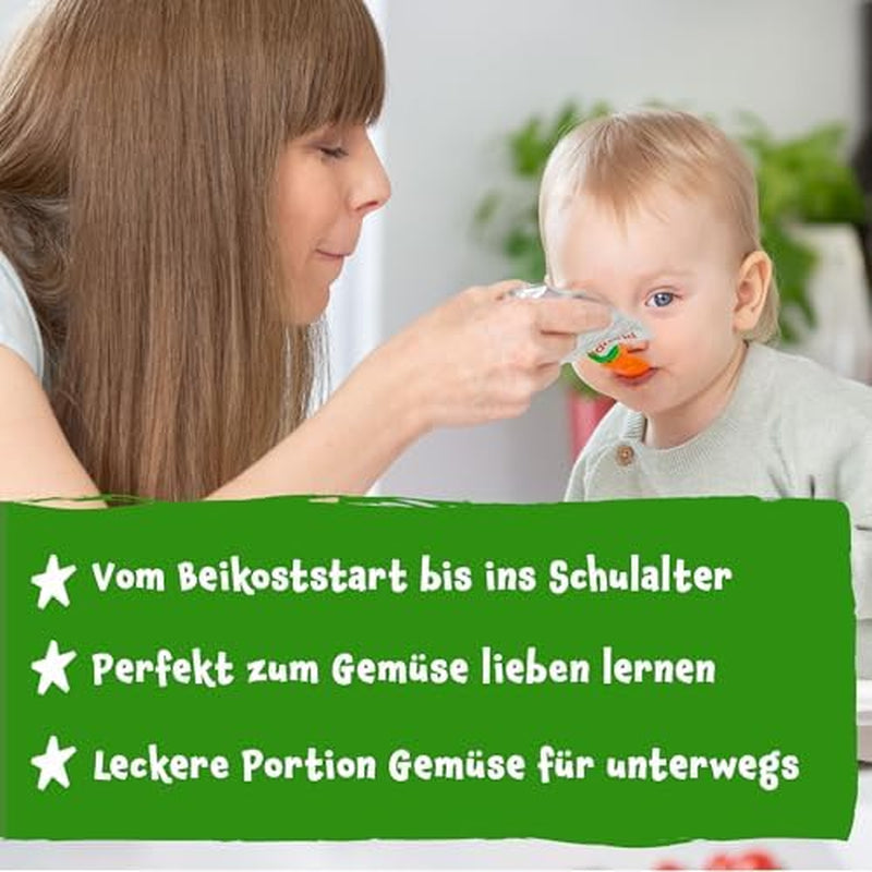 Pliculețe cu legume și cereale organice Pumpkin Organics, pachet de 8: Pară, Căpșuni, Cartofi dulci, Sfeclă roșie, Banană, Ovăz - Fără zahăr adăugat¹ - De la 6 luni - ca gustare sau aliment complementar la pachet (8 x 100g)