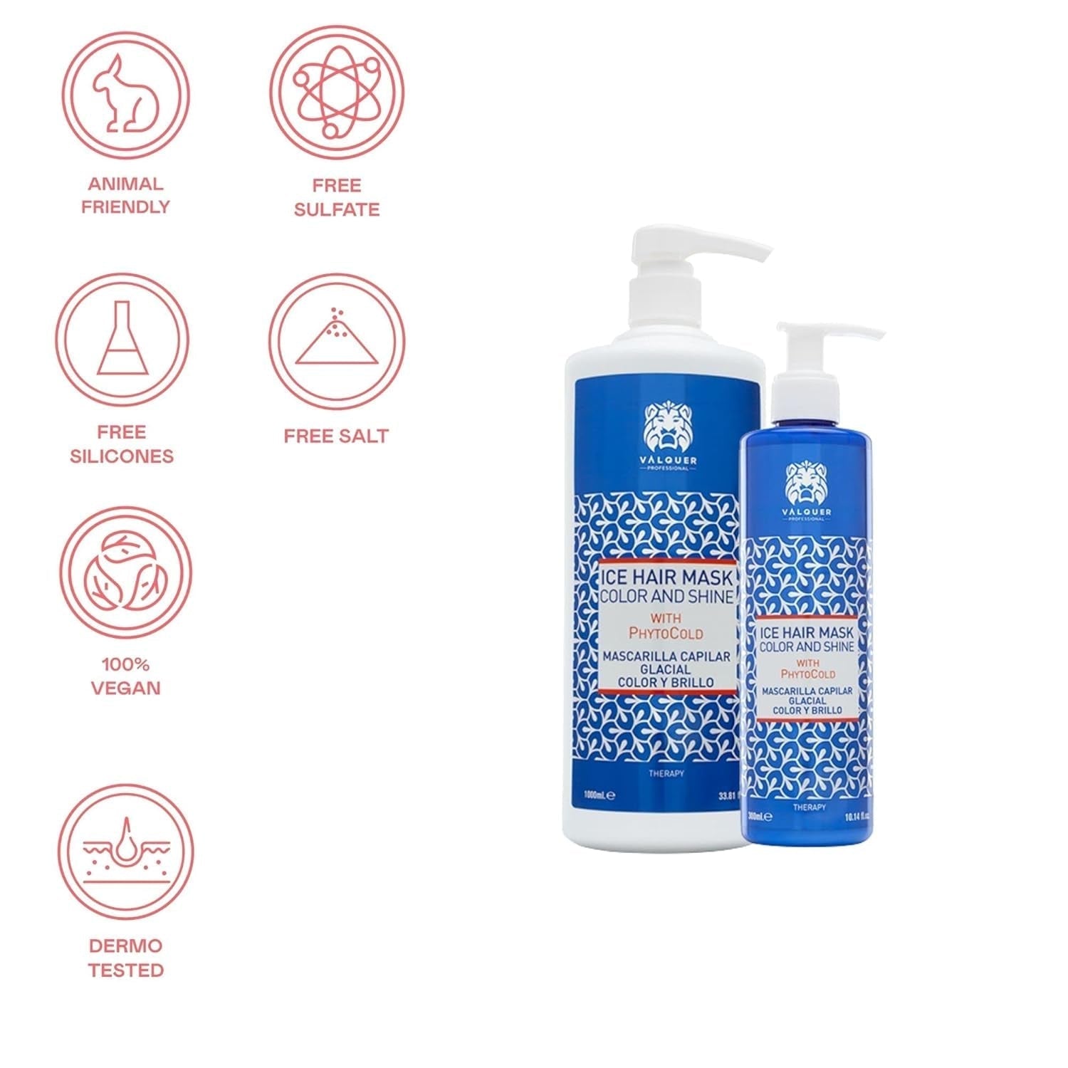 Valquer Profesional Ice Hair Mask Colour and Shine - Pentru păr vopsit, 1000 ml Masca de par Naty Shop