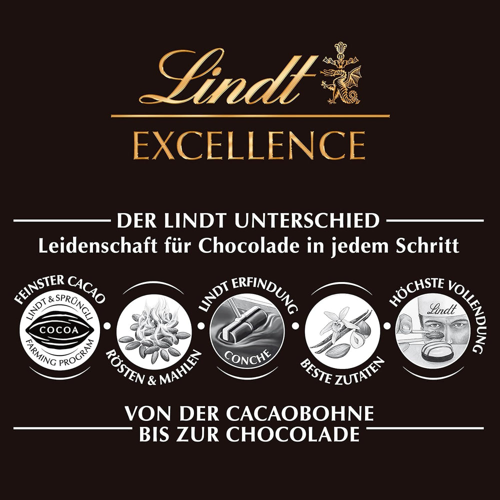 Lindt Ciocolată | EXCELLENCE Mild Baton 70% | 100g | Ciocolată neagră blândă cu aromă intensă de cacao | Baton de ciocolată vegan