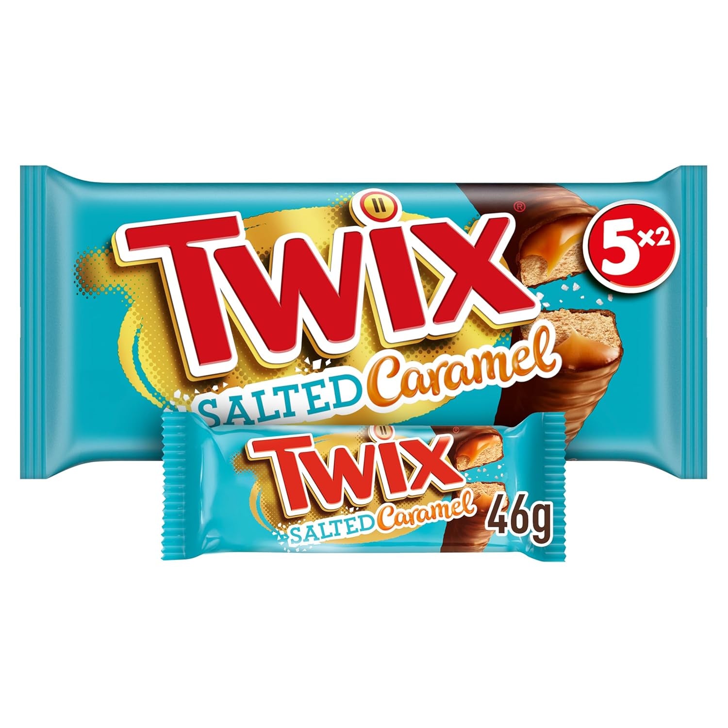Batoane de ciocolată Twix cu caramel sărat | Pachet vrac de ciocolată | 30 de batoane duble (30 x 46g)