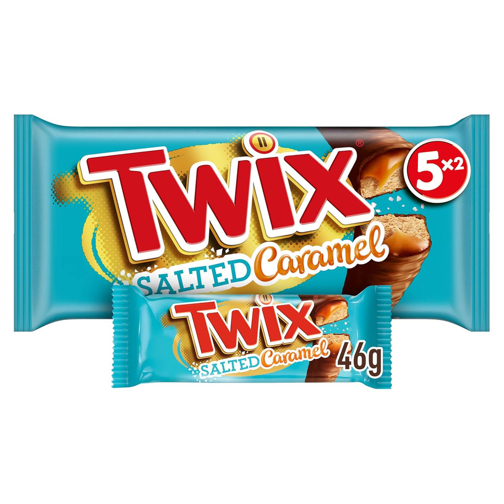 Batoane de ciocolată Twix cu caramel sărat | Pachet vrac de ciocolată | 30 de batoane duble (30 x 46g)