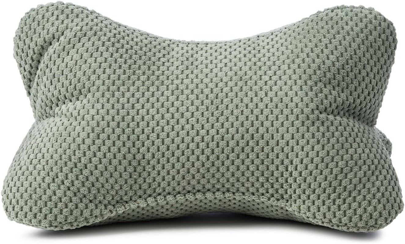 Pernă de citit Gözze - Sven, pernă de gât cu aspect texturat, pernă de citit și relaxare pentru gât și spate, 40 x 25 cm - Taupe