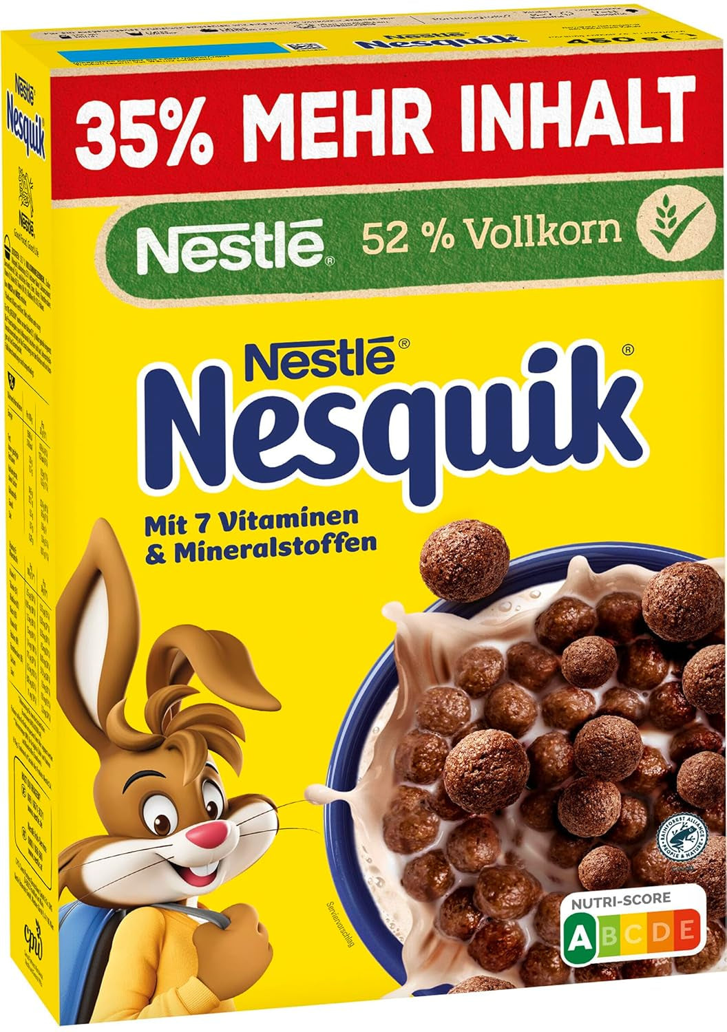 Nesquik Nestlé Nesquik Crunchy Breakfast, Cereale cu ciocolată și cereale integrale, 1 pachet (1 x 330g)