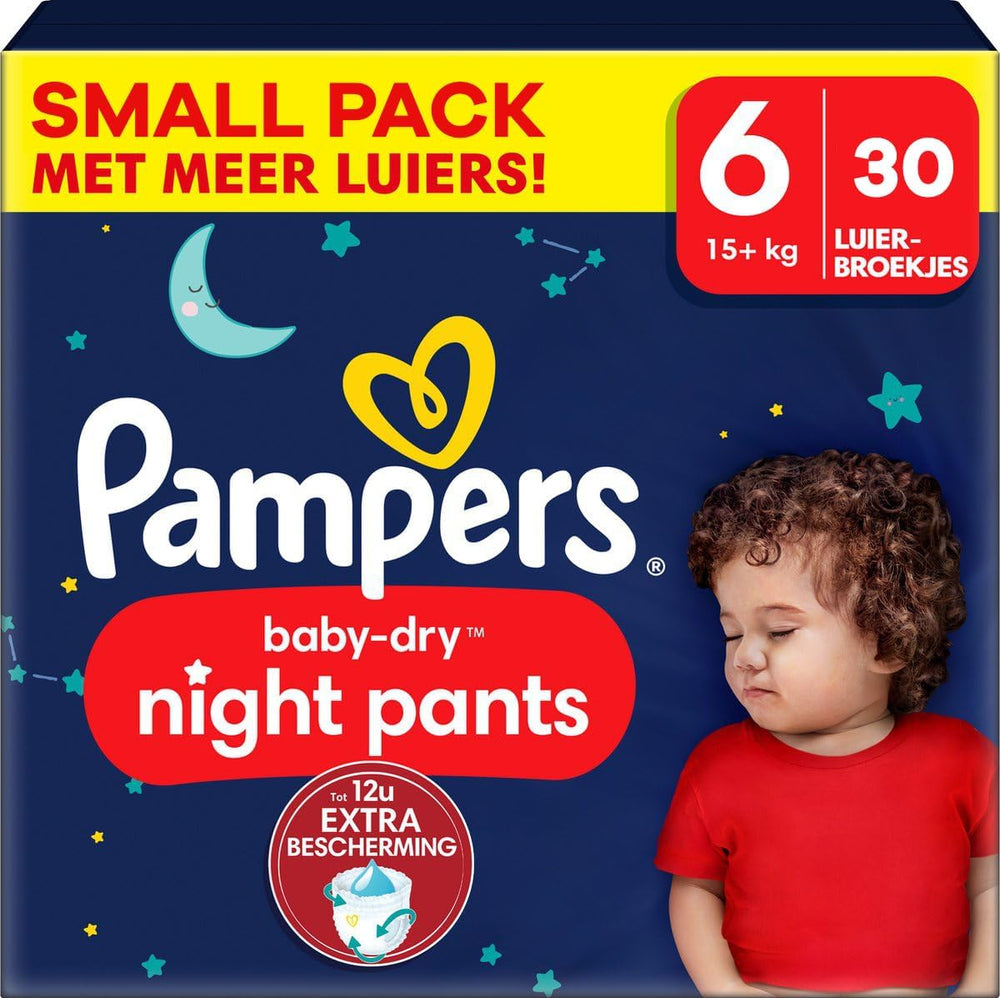 Pampers - Chiloți de noapte antiderapanți pentru bebeluși - Mărimea 6 - Pachet mic - 30 bucăți - 15+ kg