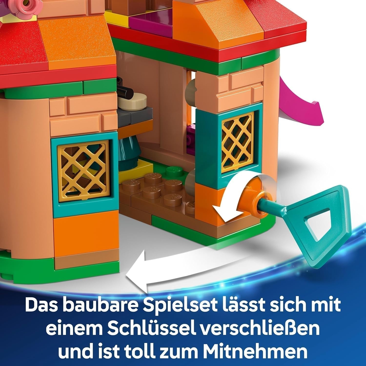 LEGO Ç€ Disney Encanto Mini House, jucărie de construcție pentru fete de la 5 ani, jucărie de fantezie și set de construcție cu Mirabel și Antonio Mini Dolls, o figură Capybara și cheie 43261 Seturi de constructie Besuche den LEGO-Store