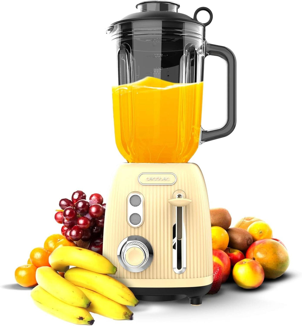 Cecotec Standmixer Retro Power Black Titanium Retrogreen. 1200W Maximale Leistung, 2 Geschwindigkeiten, 4-Klingen-Messer Mit Schwarzer Titanbeschichtung Und 1,5L Krug, Vintage-Design in Grün Bucatarie Naty Shop Yellow