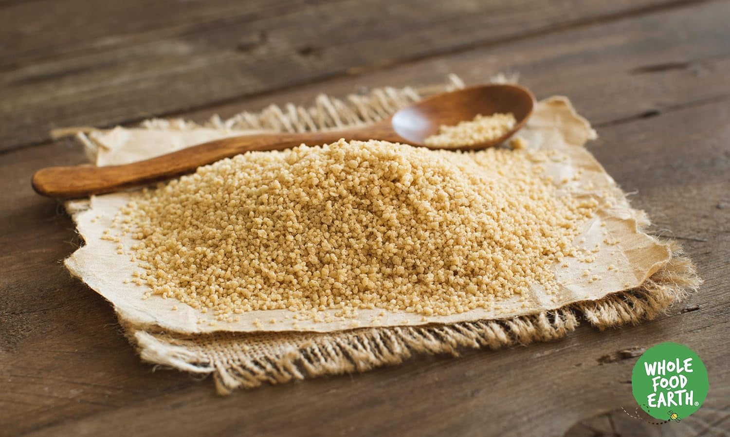 Cuscus integral organic Wholefood Earth – 1kg | Crud | Fără OMG | Vegan | Bogat în fibre | Certificat organic