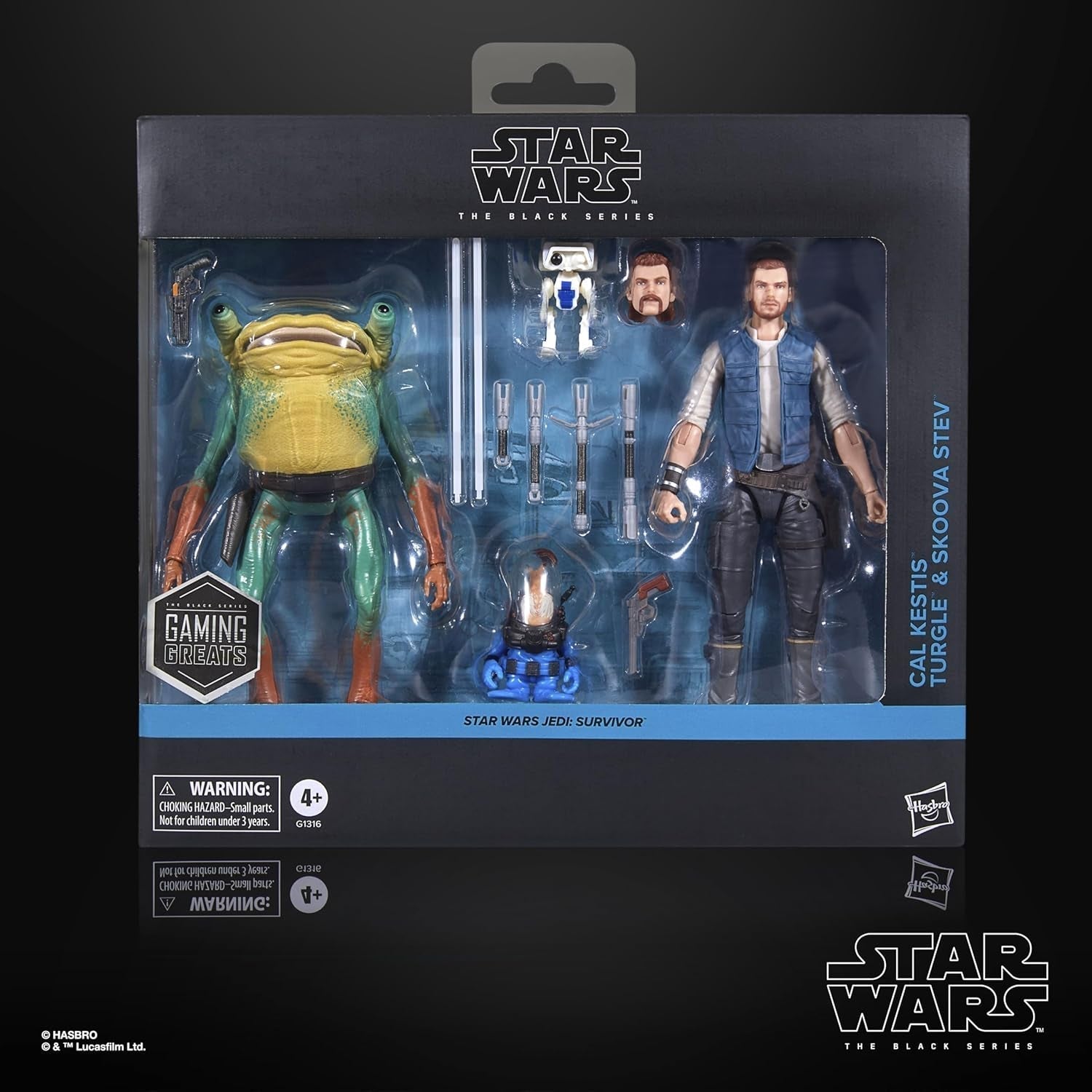 Star Wars seria neagră Cal Kestis, Turgle & Skoova Stev, Star Wars Jedi: Survivor Figuri de acțiune de colecționat (Scară 15 Cm) Action figures Naty Shop