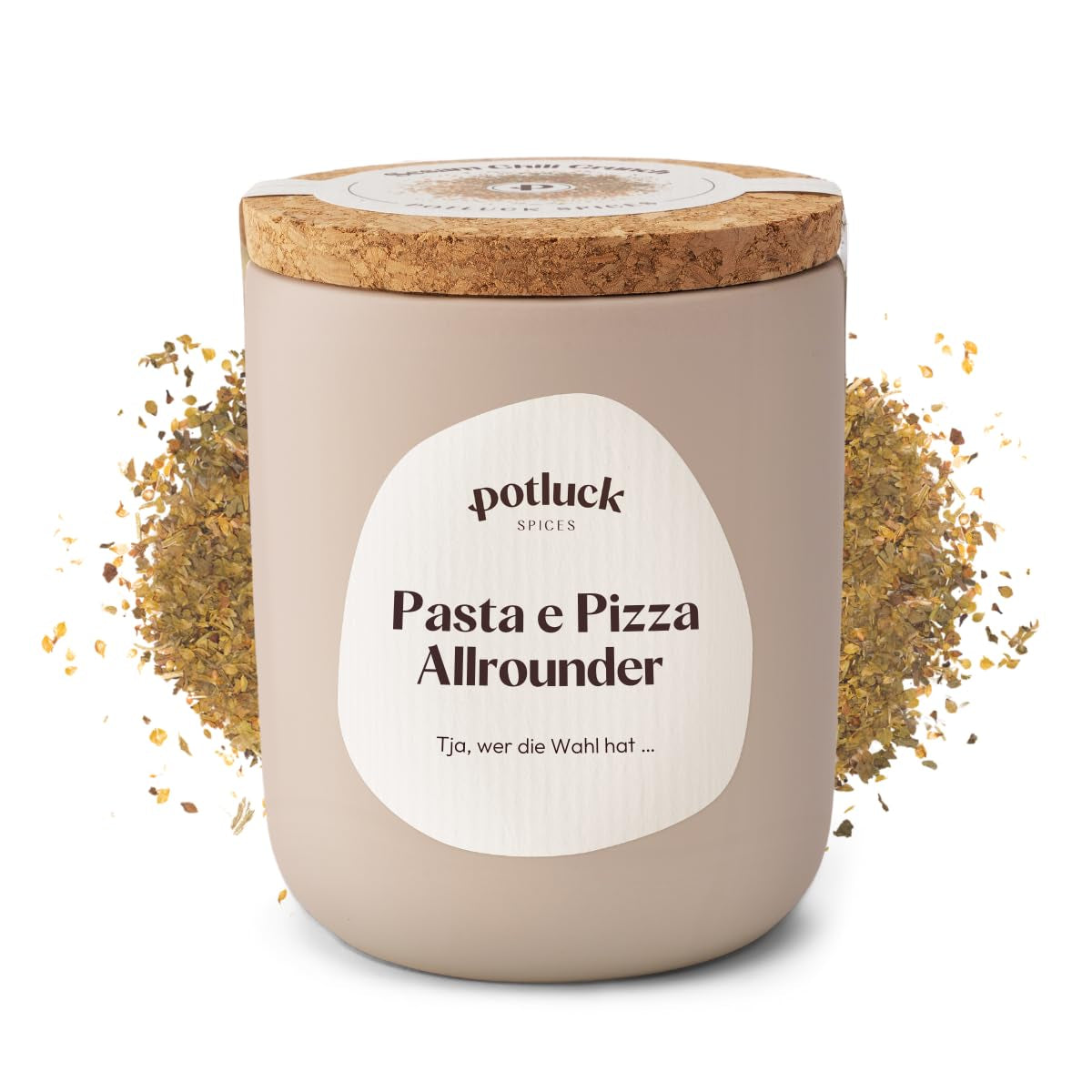 Potluck | Pasta e Pizza Kräuter | Gewürzzubereitung im Keramiktopf | 40g | Vegan, glutenfrei und mit natürlichen Inhaltsstoffen