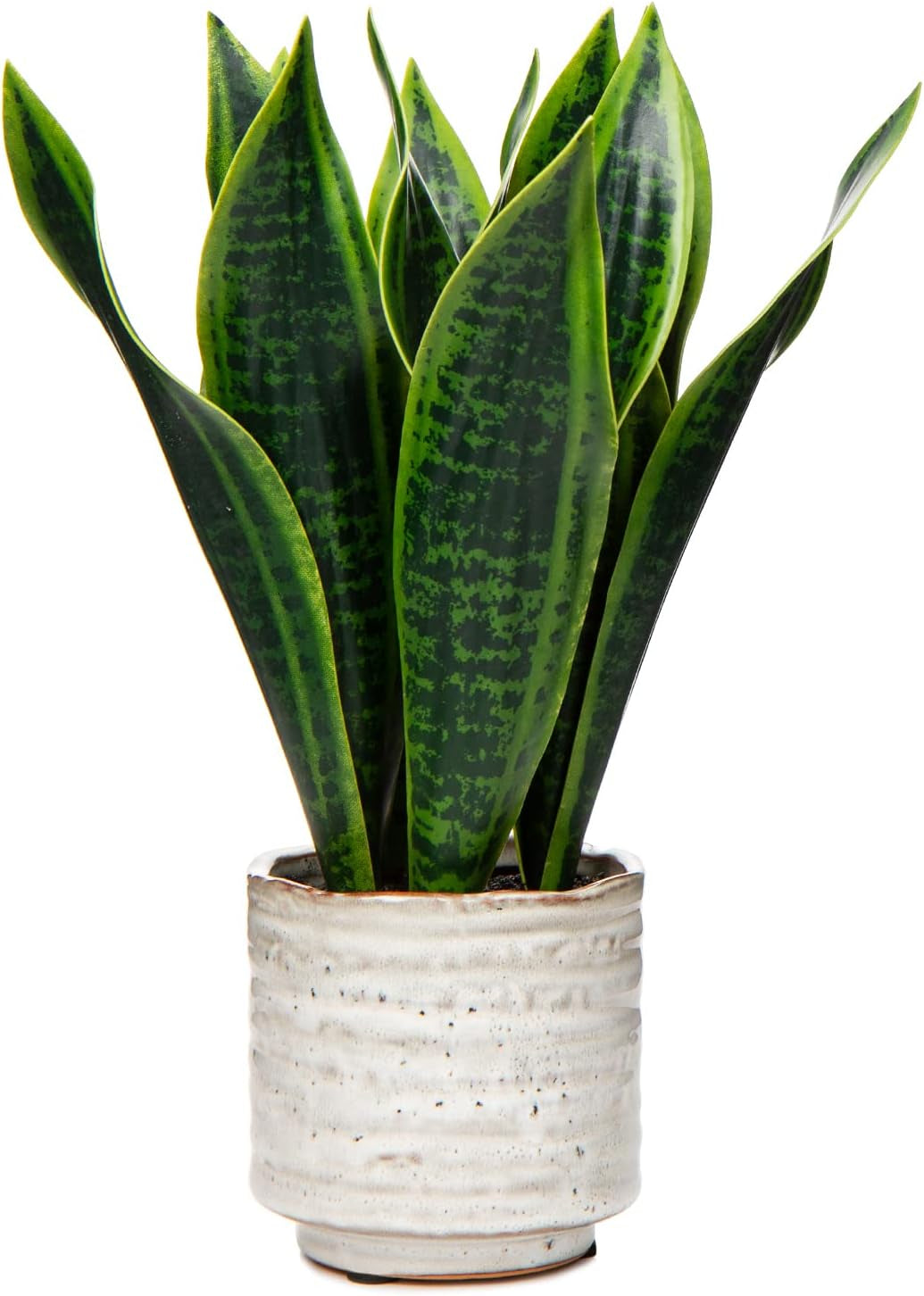 Sansevieria Kunstpflanze Im Keramiktopf, Kleine Zimmerpflanze, Künstliche Schlangenpflanze, Kunstpflanzen Wie Echt Perfekt Für Badezimmer Schlafzimmer Home Office Dekoration, Höhe 33Cm