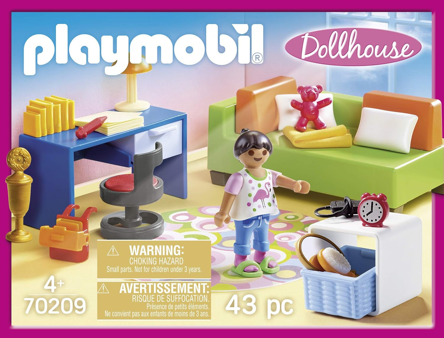 Casă de păpuși PLAYMOBIL 70209 Cameră de tineret cu figurină de fată și accesorii, de la 4 ani Casute de papusi Naty Shop