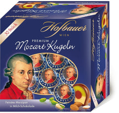 Hofbauer Vienna Mozart Balls, Cutie de ciocolata cu lapte 600 grame (30 buc.) Naty Shop Cutie 30 bucati