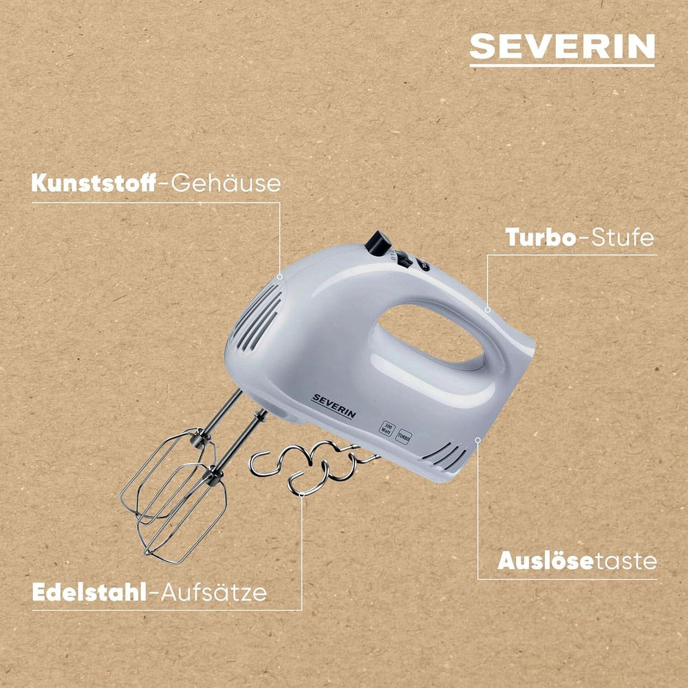 SEVERIN Handmixer HM3820 (LBH 20X9X14 Cm) LBH 20X9X14 Cm Weiß Bucatarie Naty Shop