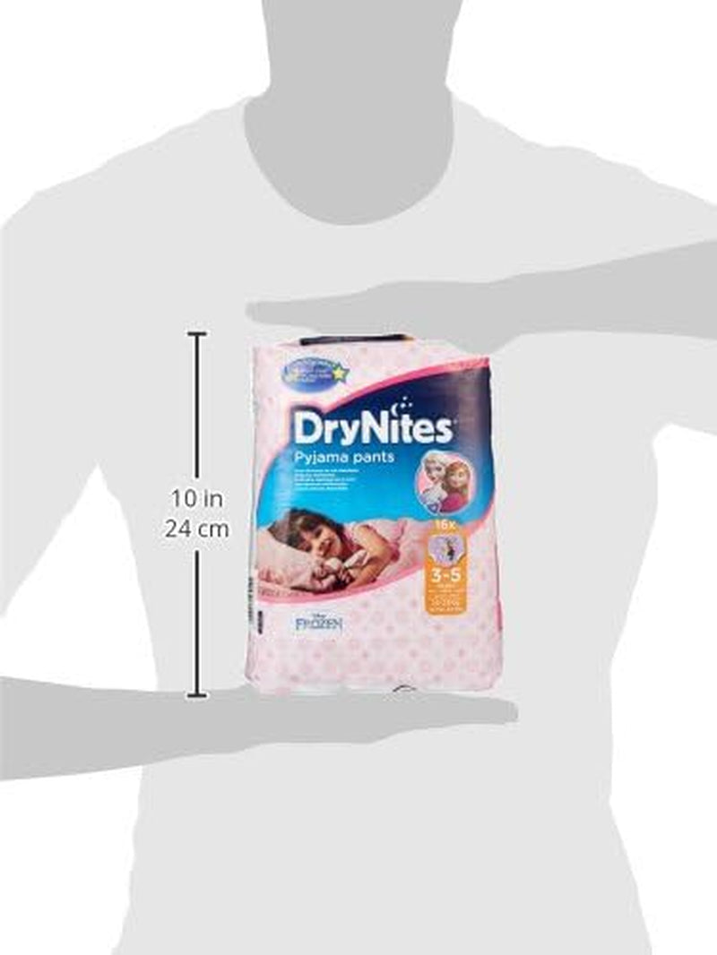 Chiloți de noapte Huggies DryNites, pentru fete, 3-5 ani (16-23 kg), 2 x 16 bucăți