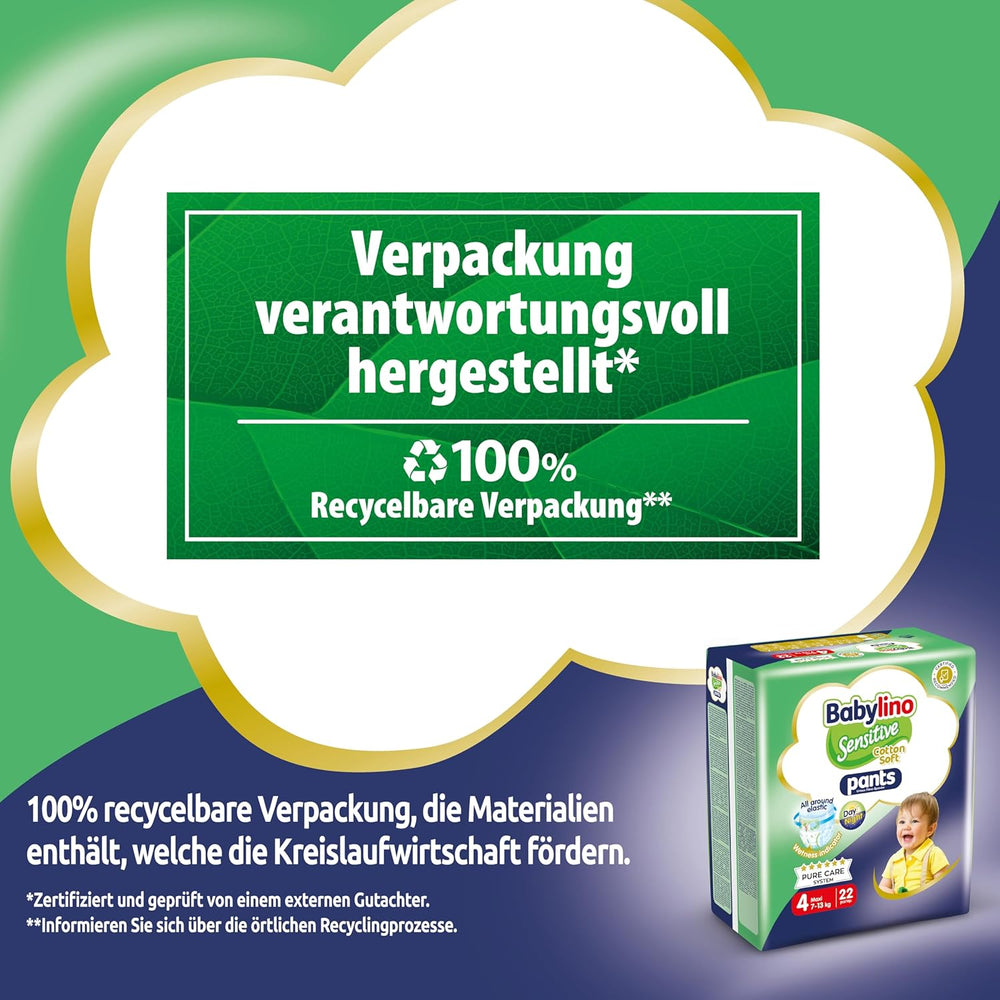 Scutece Sensitive Cotton Soft, mărimea 4, Pants Maxi (7-13 kg), 22 bucăți