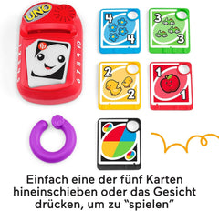 FISHER-PRICE Learning Fun Baby UNO - jucărie electronică de învățare UNO în mărimea copilului, cu lumini amuzante, sunete și muzică, pentru călătorii, biligvă, de la 6 luni / 1 an, HHG91 Jucarii Bebe Naty Shop