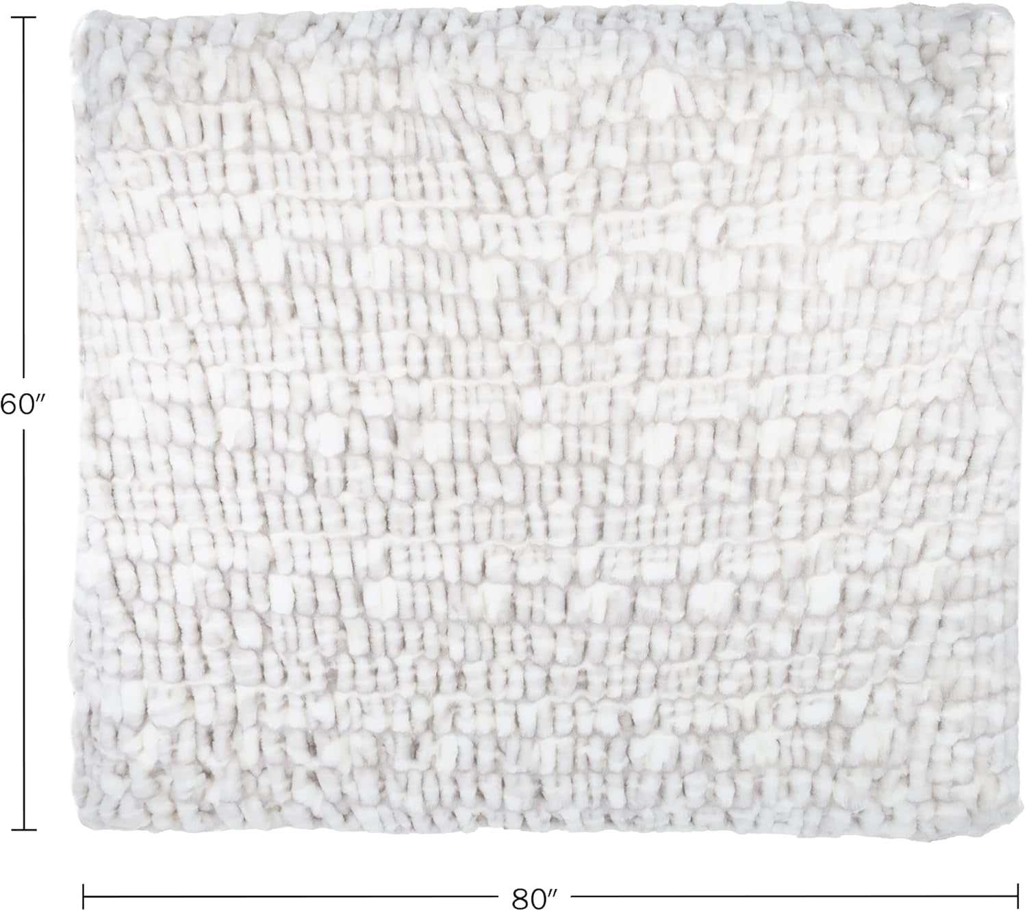 Lavish Home Oversized Gerüschte Faux Fur Blanket, 152.4 X 203.2 Cm, Jacquard Faux Fur, Queen Size Throw pentru paturi și canapele, gri Paturi si Cuverturi Lavish Home