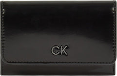 Calvin Klein doamnelor portofel Daily Trifold Zip Shiny Shiny Portofel Femei Naty Shop Negru (Ck Black) Os