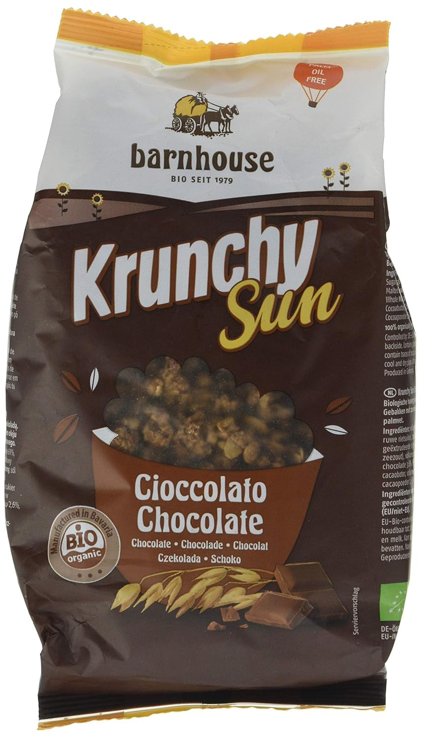Barnhouse Krunchy Sun | Muesli cu ciocolată | Ecologic | Vegetarian, 375 grame