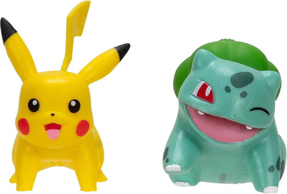 Pokémon PKW3586 - Battle Figure Pack - Pikachu și Schiggy, figuri oficiale detaliate, 5 cm fiecare Action figures Naty Shop Pikachu și Bisasam