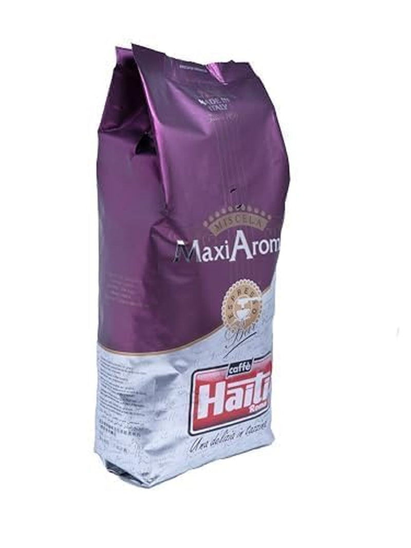 Cafea Caffè Haiti Roma Maxi Aroma la pachet de 1 kg. Amestec echilibrat, prăjire artizanală, fabricată în Italia.