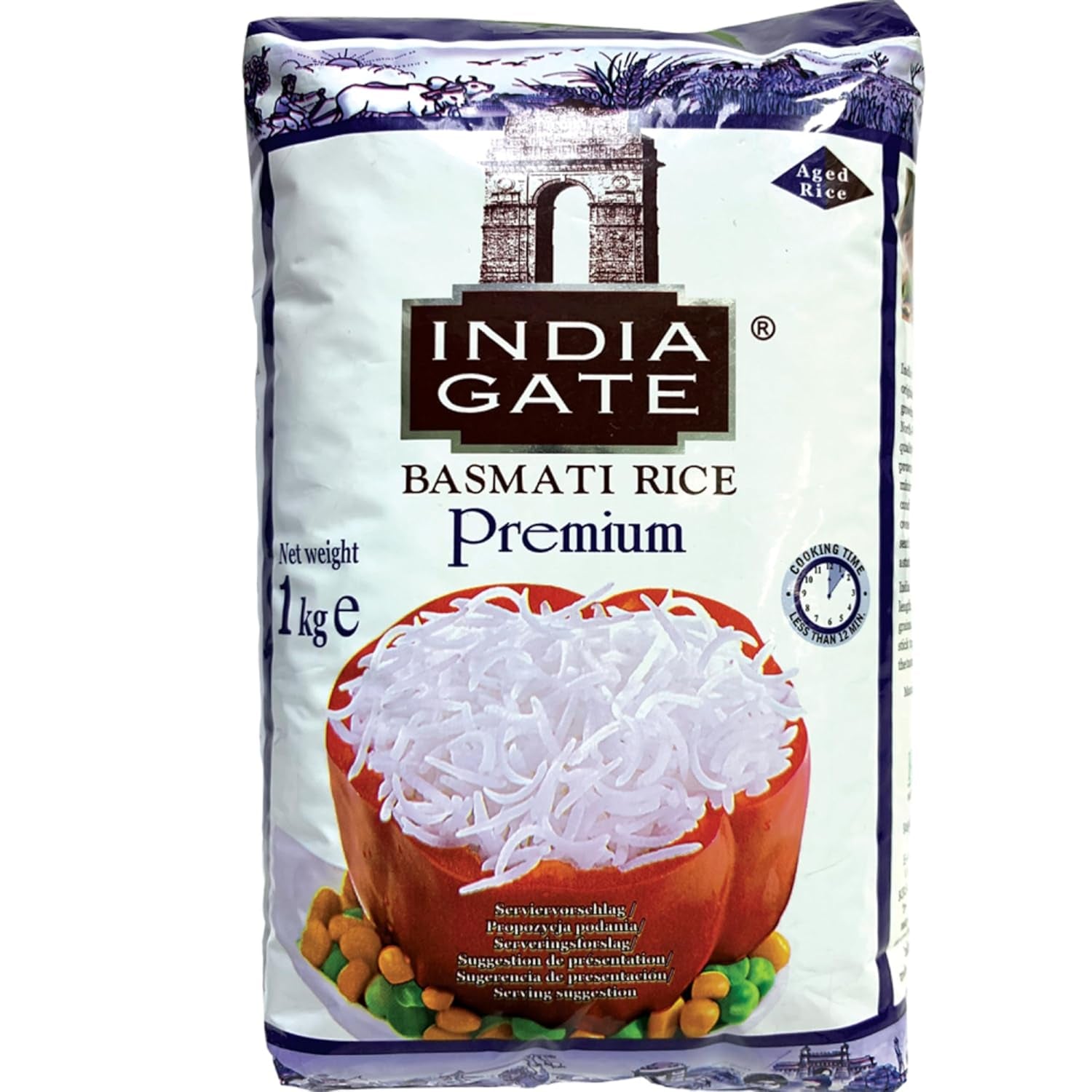 Orez Basmati Premium INDIA GATE – Orez cu bob lung fin, aromat, din India, bob lung fin (1 x 5 kg)