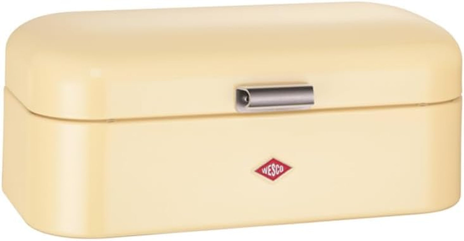 Coș de pâine Wesco Grandy în culoarea negru mat, tablă de oțel acoperită cu pulbere, găuri de ventilație și mâner robust Cutii depozitare alimente Naty Shop Migdale