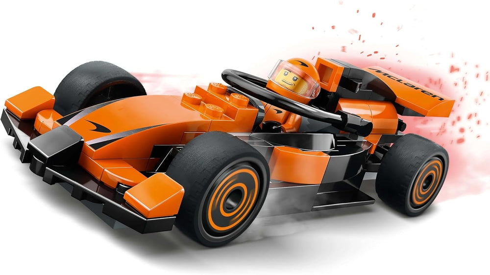 LEGO City F1 Racer cu mașină de curse Mclaren - Model de jucărie Formula 1 cu mașină de curse și minifigurină - cadou mic pentru băieți și fete de la 6 ani sau fani ai sporturilor cu motor 60442 Seturi de constructie Besuche den LEGO-Store