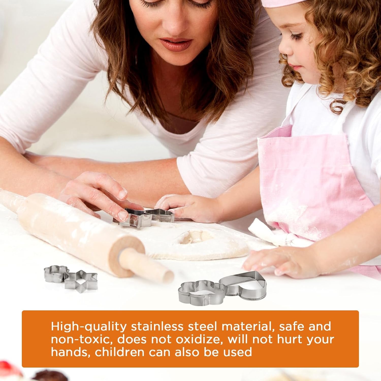 Set de 12 forme de biscuiți, din oțel inoxidabil, pentru decorarea torturilor, prăjituri cu zahăr și fursecuri