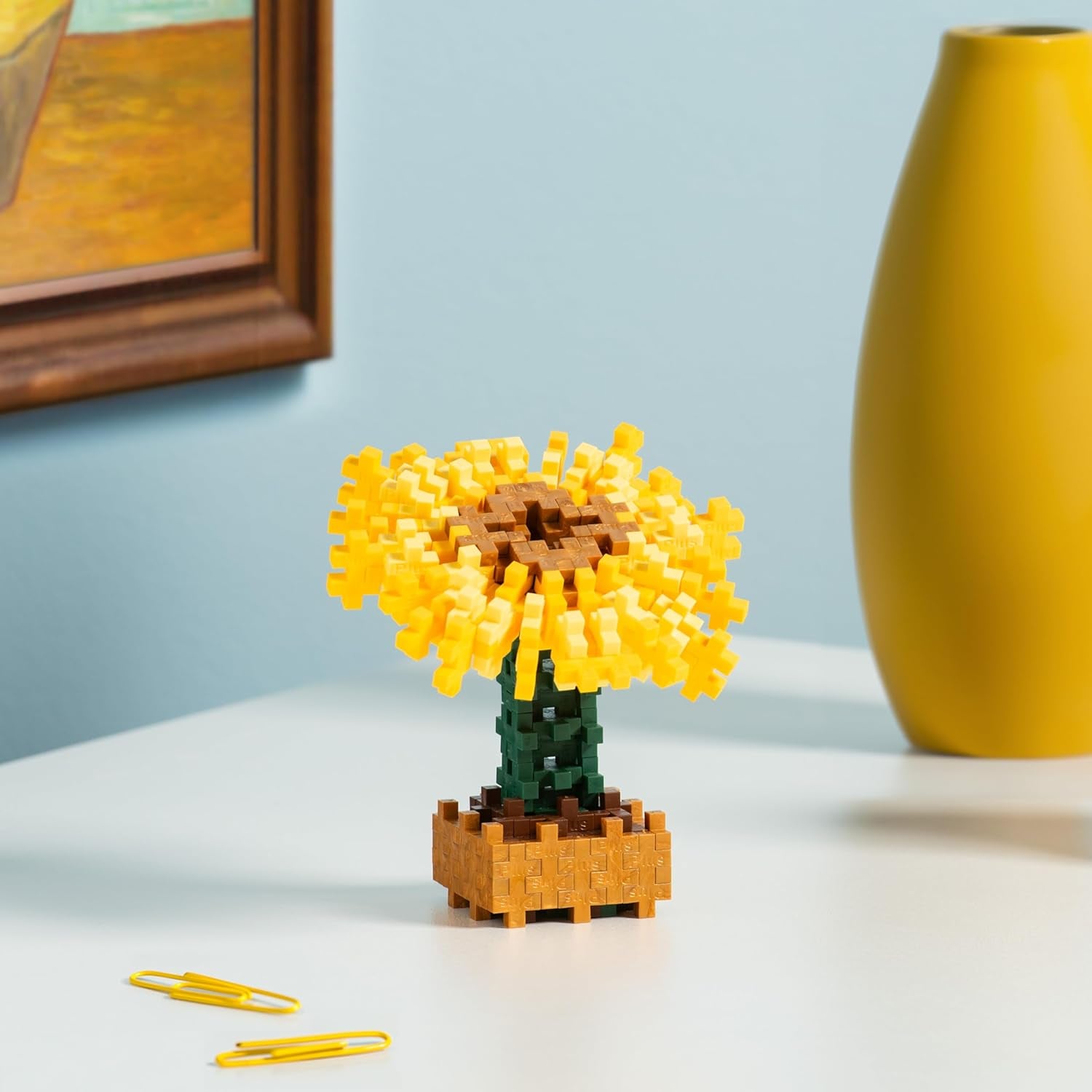Plus-Plus 5163 Geniales Konstruktionsspielzeug, Sonnenblumen von Vincent Van Gogh, Inspired-Edition, Kreativ-Bausteine Tube, 350 Teile, Sunflowers