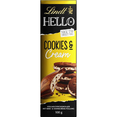 Lindt Hello Cookies & Cream Chocolate | Baton 100g | Ciocolată cu lapte cu umplutură de fursecuri și cremă | Baton de ciocolată | Cadou de ciocolată