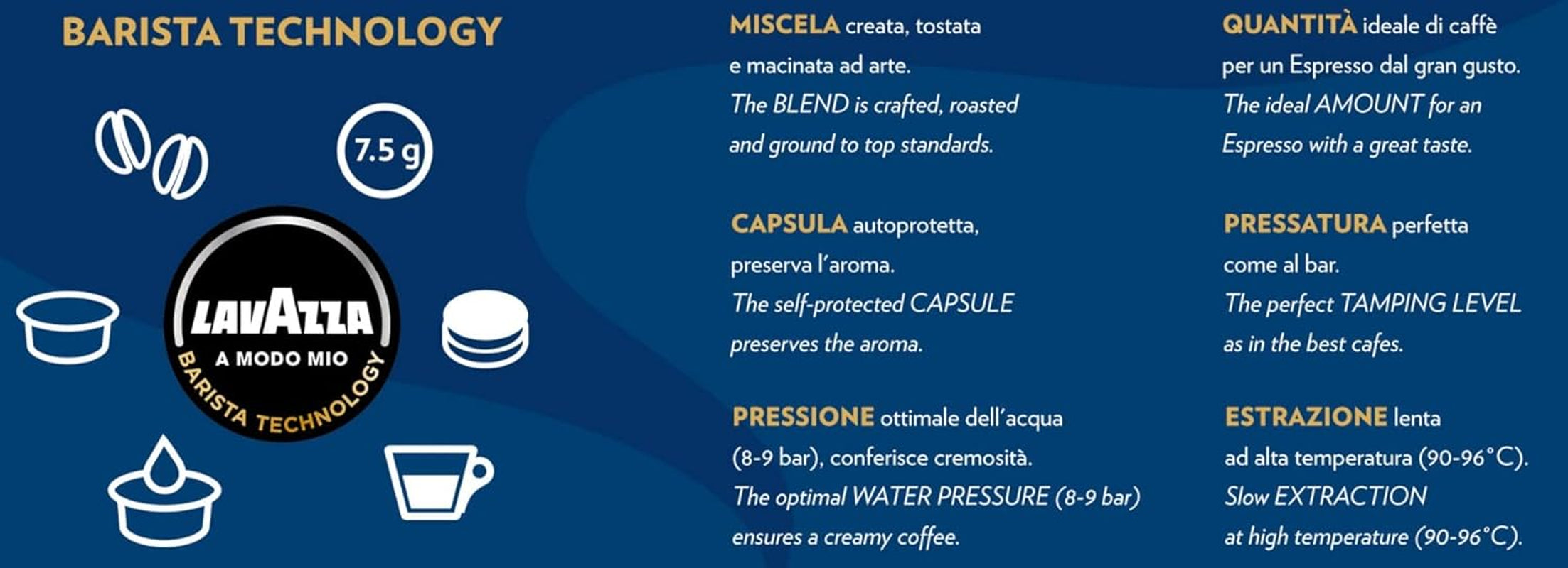 Lavazza A Modo Mio Dek Cremoso, 256 Kaffeekapseln, für einen entkoffeinierten Espresso mit aromatischen Noten von Mandeln und Canditis, 100% Arabica, Intensität 7/13, mittlere Röstung, 16 Packungen