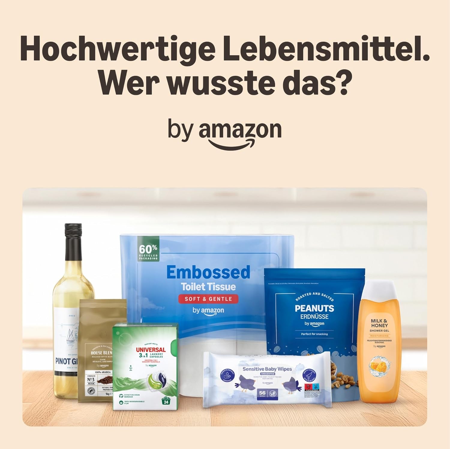 by Amazon Kaffeebohnen, Mittlere Röstung, 100% Arabica, Amaretto, 2kg (2 Packungen mit 1kg)