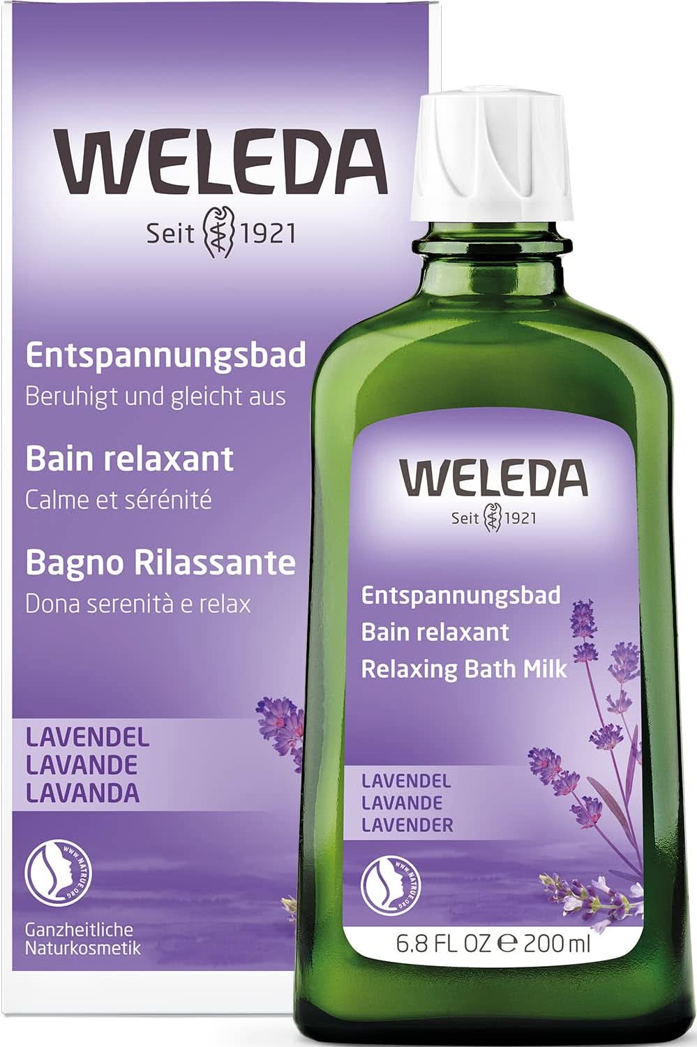 WELEDA BIO, baie de sănătate cu cosmetice naturale cu ulei de lavandă reală pentru a calma simțurile și pentru un somn bun, 200 ml Duș și baie Naty Shop