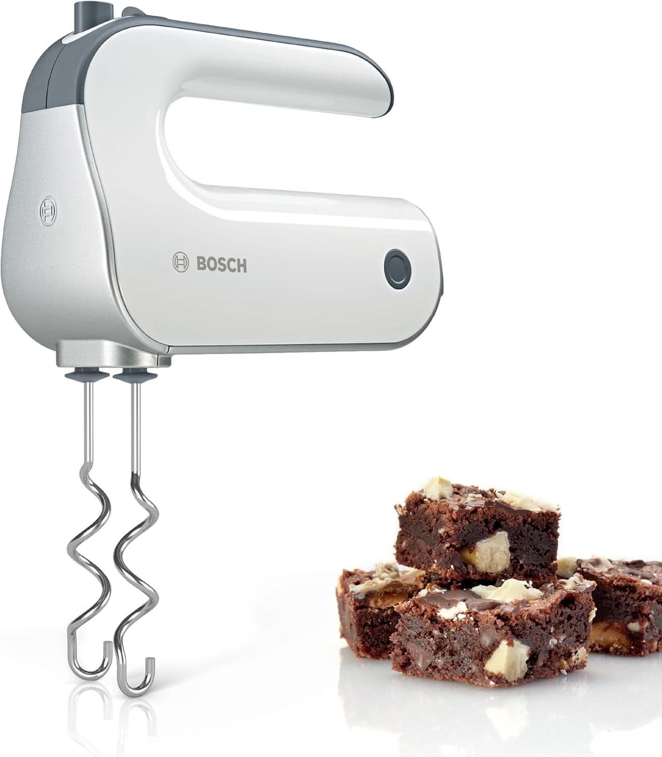 Bosch Handrührer Styline MFQ4835DE, 2X2 Rührbesen, 2 Edelstahl-Knethaken, Spülmaschinengeeignet, 575 W, Weiß Bucatarie Naty Shop Weiß