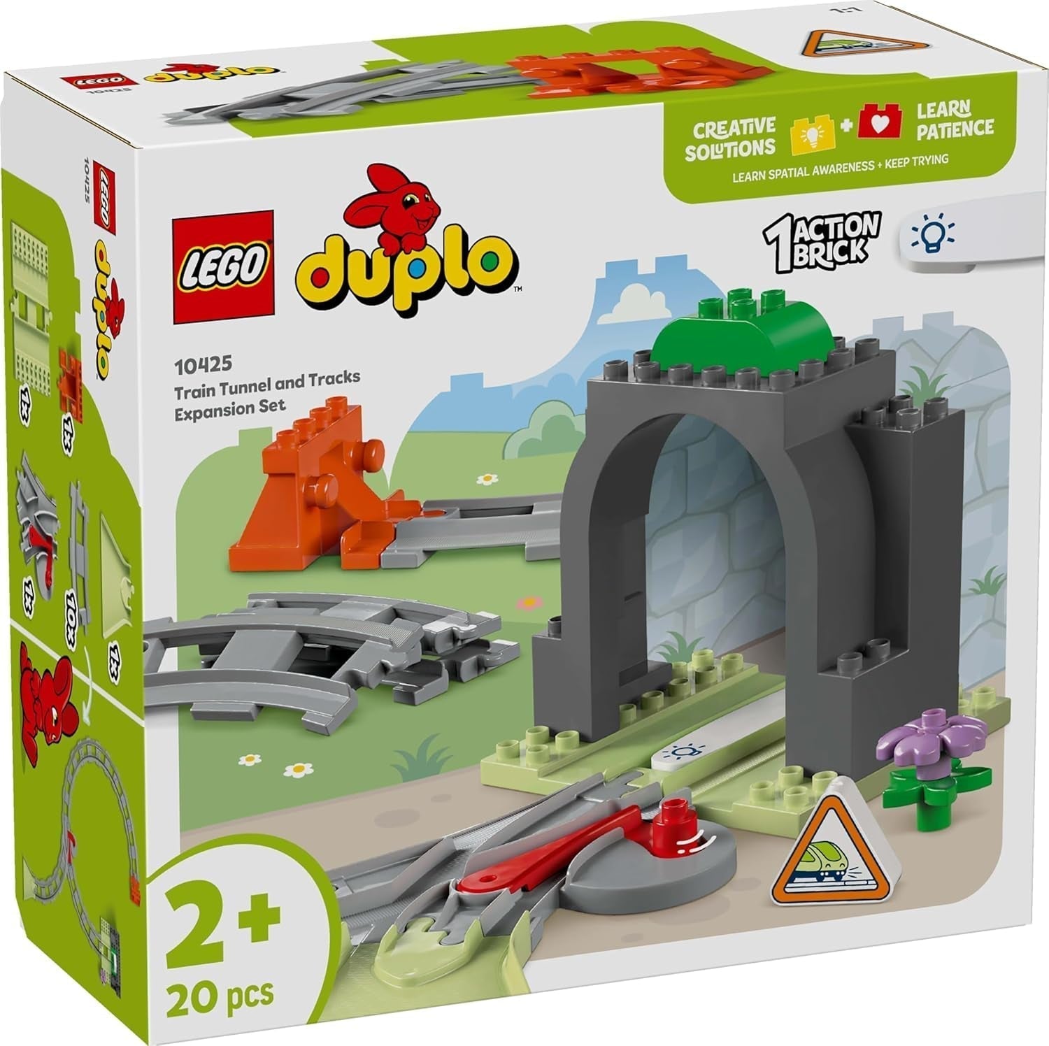 LEGO DUPLO Town Railway Tunnel And Tracks - Set de expansiune, cadou pentru copii mici, încurajează dexteritatea, set de joacă pentru fanii vehiculelor de la 2 ani, jucărie de învățare creativă 10425 Seturi de constructie Besuche den LEGO-Store