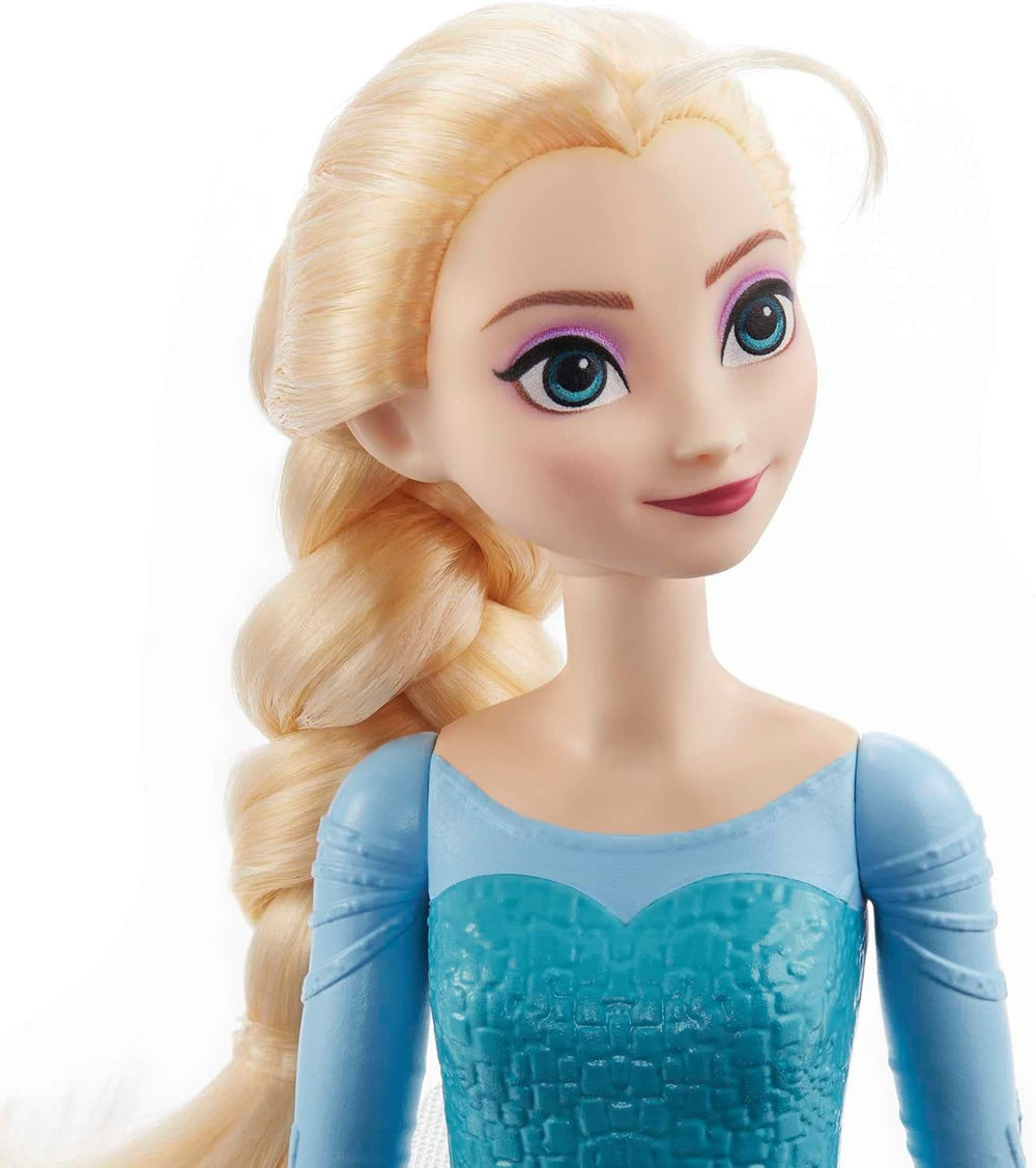 Mattel Disney The Ice Queen Elsa Doll, The Ice Queen Doll, păr blond pieptănat, mobilă, pantofi detașabili, cadouri Disney, jucării de la 3 ani, HLW47 Papusi Naty Shop