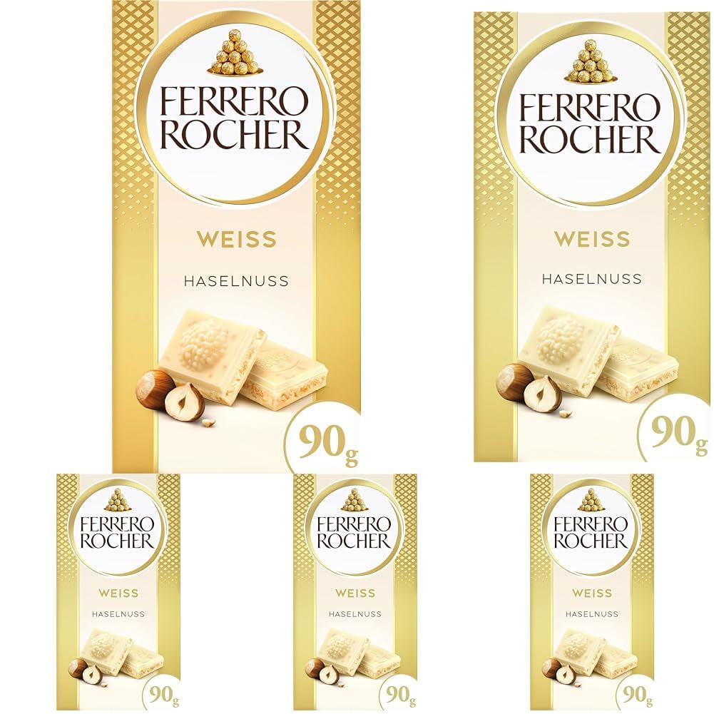 Baton Ferrero Rocher – Ciocolată albă cu alune – Cadou de Ziua Îndrăgostiților pentru el și ea – 1 baton de ciocolată x 90g