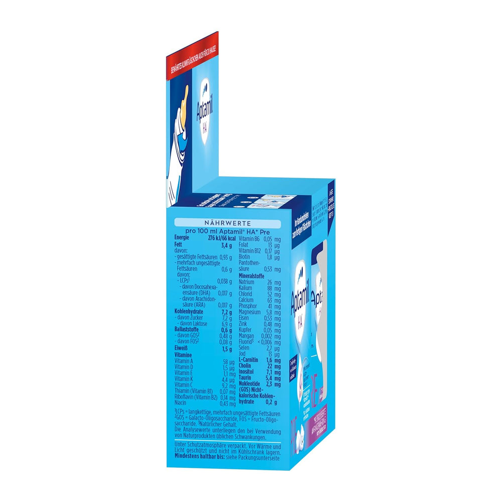 Aptamil HA Pre Ready to Drink – Lapte hidrolizat pentru sugari de la naștere – 4 x 2 x 90 ml
