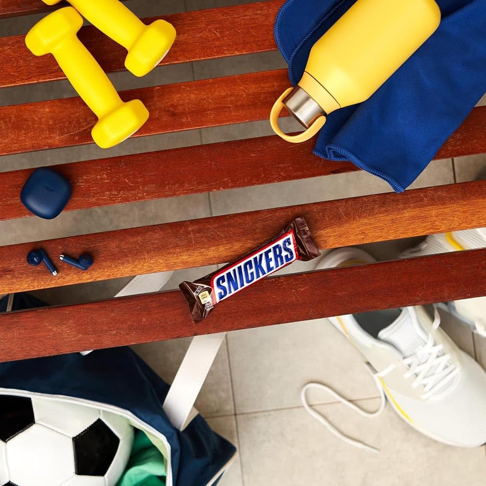 Baton de ciocolată Snickers, arahide, caramel, un pachet de 5 batoane | Gustare fotbal | (1 x 5 x 50 g)