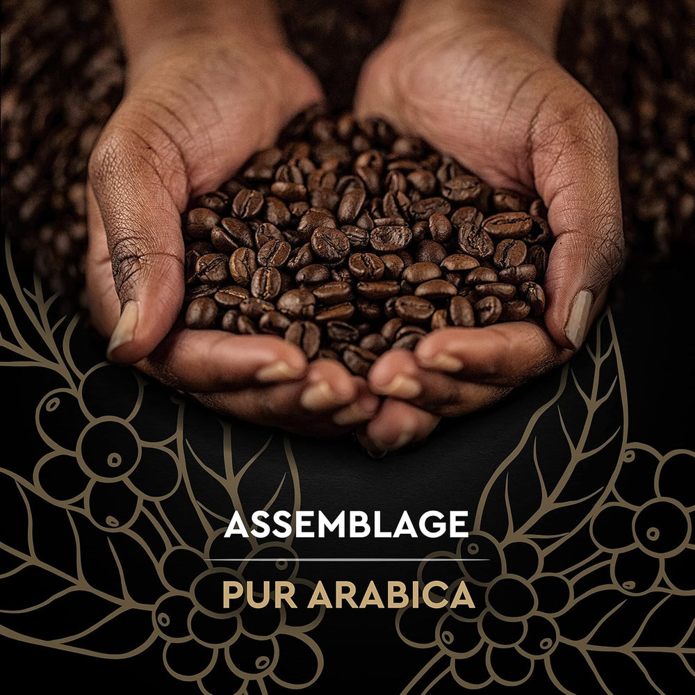 Black Card - Cafea în boabe - Clasică - Arabica pură - Certificată Rainforest Alliance - 2 pliculețe a câte 1 kg fiecare