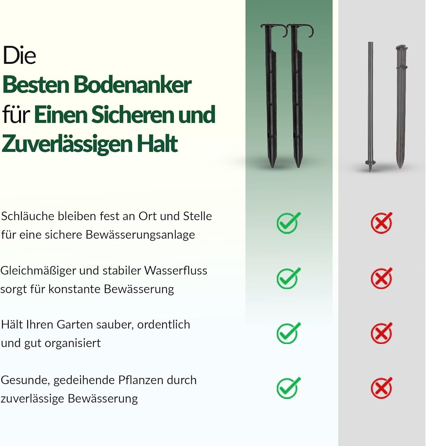 Ancoră de furtun de grădină GARDENIX AquaPIN, 50 de piese, țăruș de pământ, ancoră de fixare pentru furtun de picurare, furtun de irigare, furcă de conectare