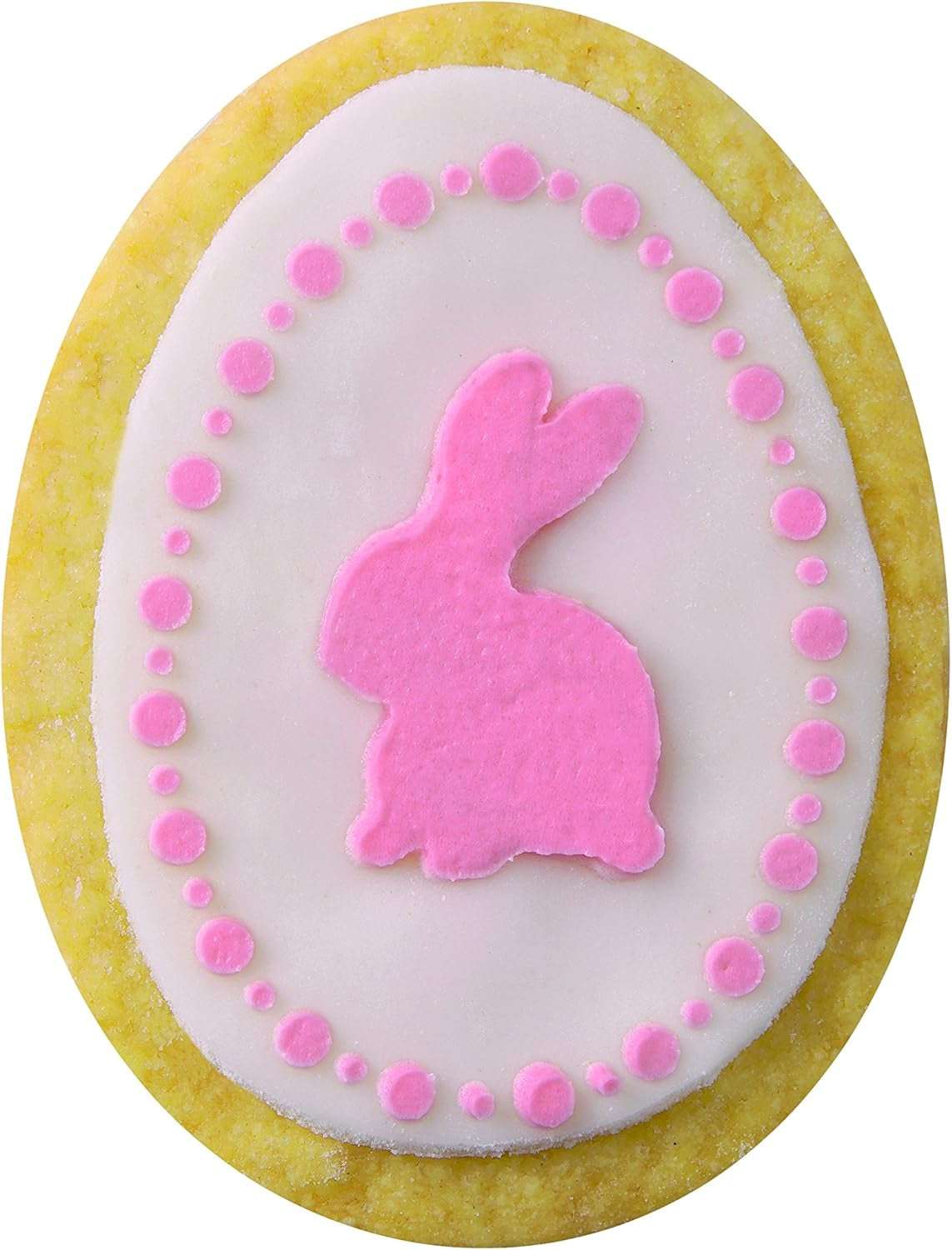 Decupator de ouă Dr. Oetker, inclusiv 4 șabloane decorative din seria „Golden Easter”, matriță pentru fursecuri și biscuiți (culoare: argintiu, alb), cantitate: 1 x set de 5 piese