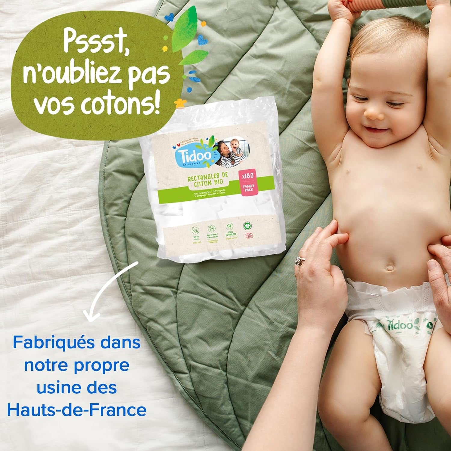 - Ökologische Windeln, Größe 2 (3-6 kg) – natürlicher Ursprung, ohne Schadstoffe – 12 Stunden trocken, extrem saugfähig – hergestellt in Frankreich – 150 Einwegwindeln – Packung 1 Monat