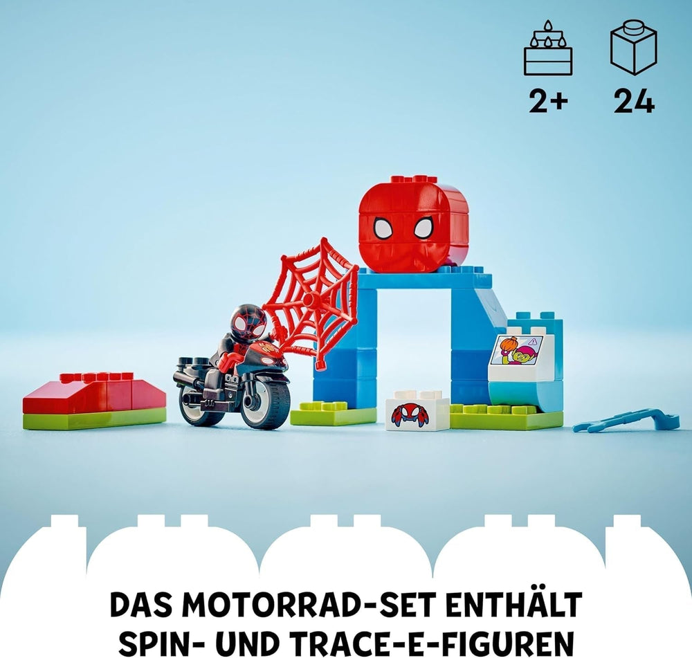 LEGO DUPLO Marvel Spins Motorcycle Adventure, Playset de fantezie pentru serialul TV Spidey și super prietenii săi, jucărie educativă de construit și reconstruit pentru copiii de 2 ani și peste 10424 Seturi de constructie Besuche den LEGO-Store