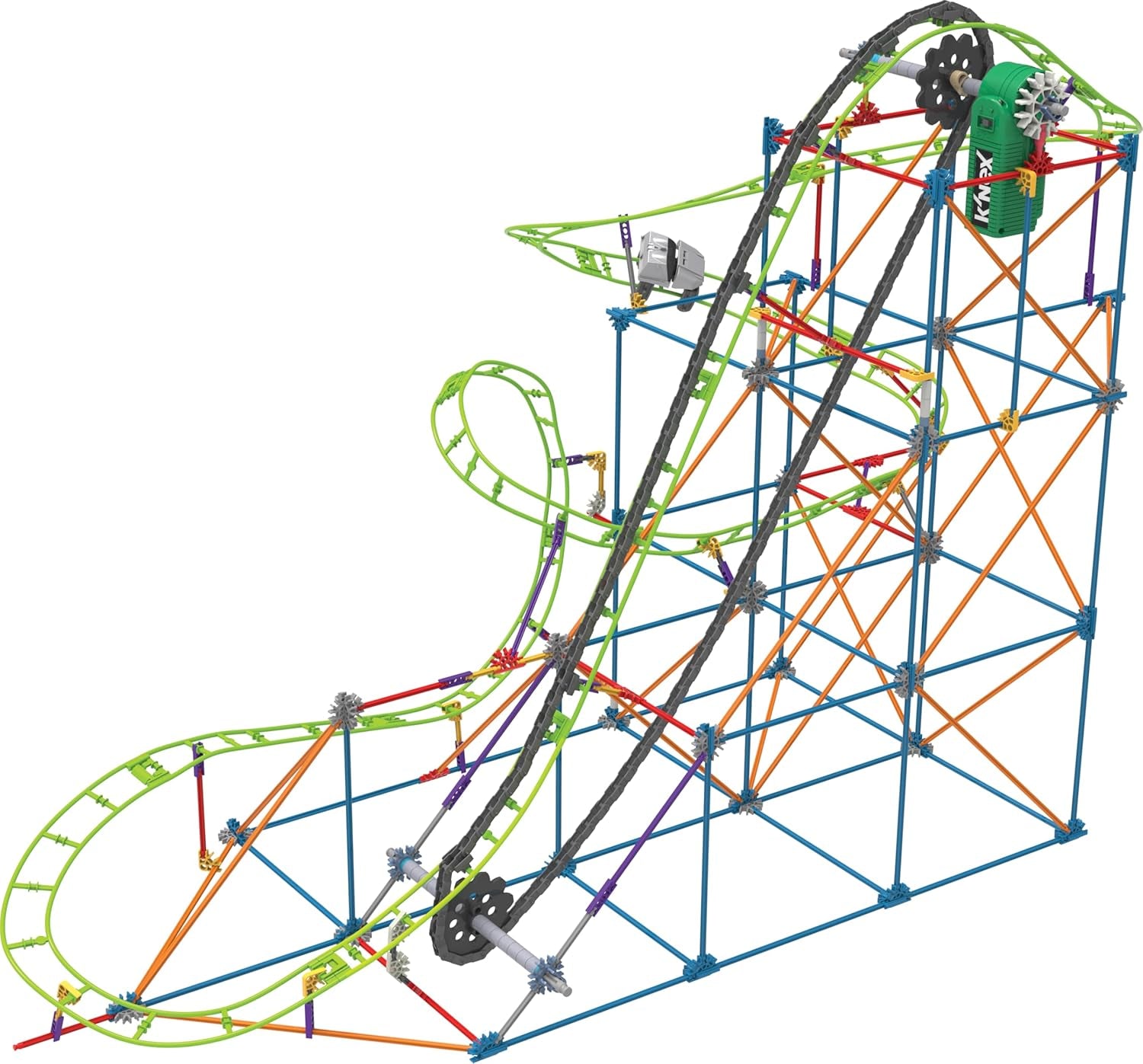 K'NEX 51438 Typhoon Frenzy Roller Coaster, 2-in-1 Model Colourful Construction Set for Boys and Girls, 19 Foot Toy, 640 Piece Kids Building Set for Children Aged 9 Years +