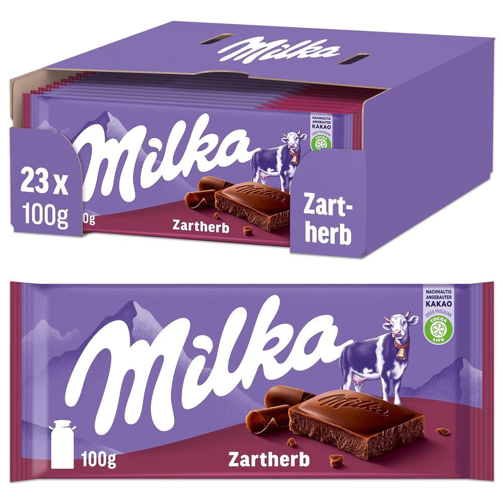 Milka Cow Spots – Ciocolată cu lapte alpină cu ciocolată albă în design cu pete de vacă – 24 x 90g