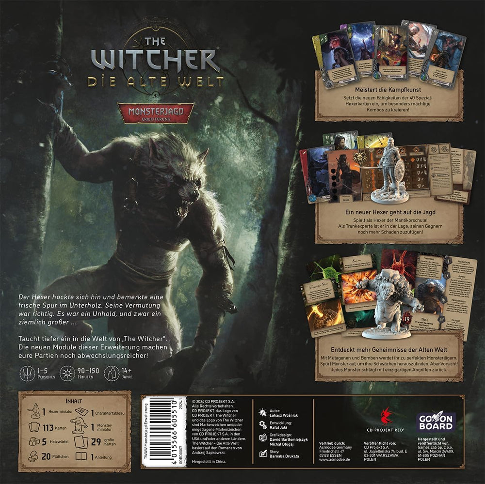 Go on Board, The Witcher: The Old World – Monster Hunt, Expansiune, Joc pentru experți, Joc de societate, 1-5 jucători, Vârste 14+, 90-150 de minute, Germană